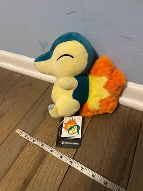 Pokémon Cyndaquil Plush Toy - Yellow, Teal & Orange